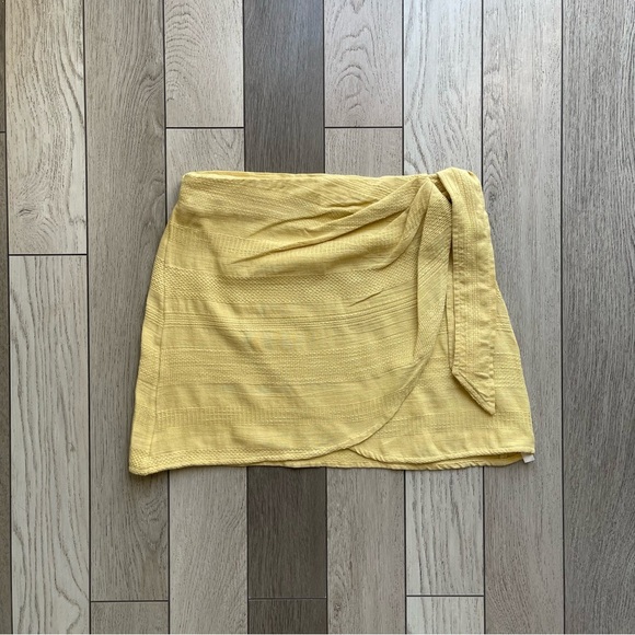 Free People Yellow Wrap Skirt - Picture 1 of 5